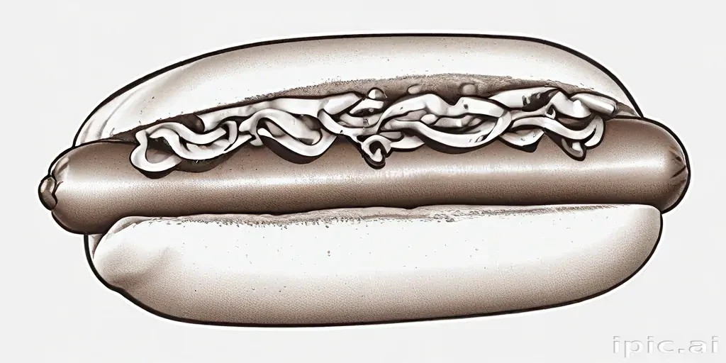 hot dog clipart black and white