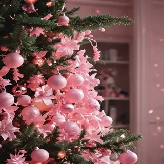 pink christmas aesthetic wallpaper