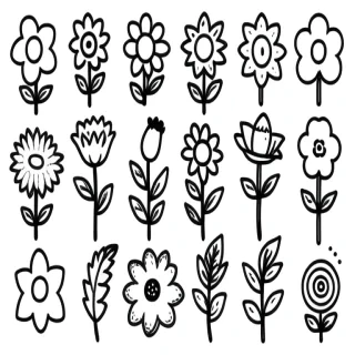 aesthetic flower doodles