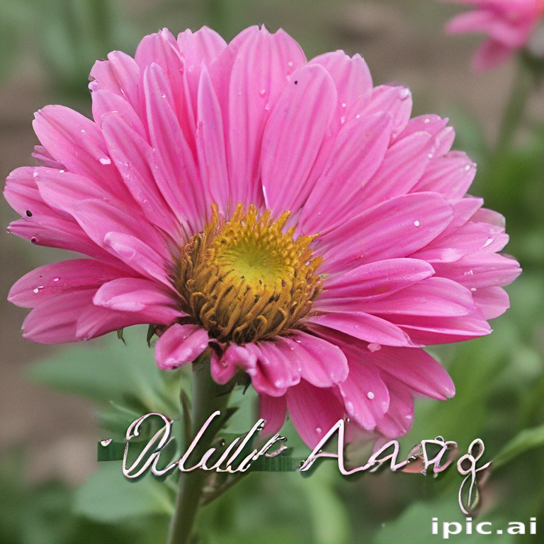 Vibrant Pink Flower Blooming in a Lush Green Garden Setting