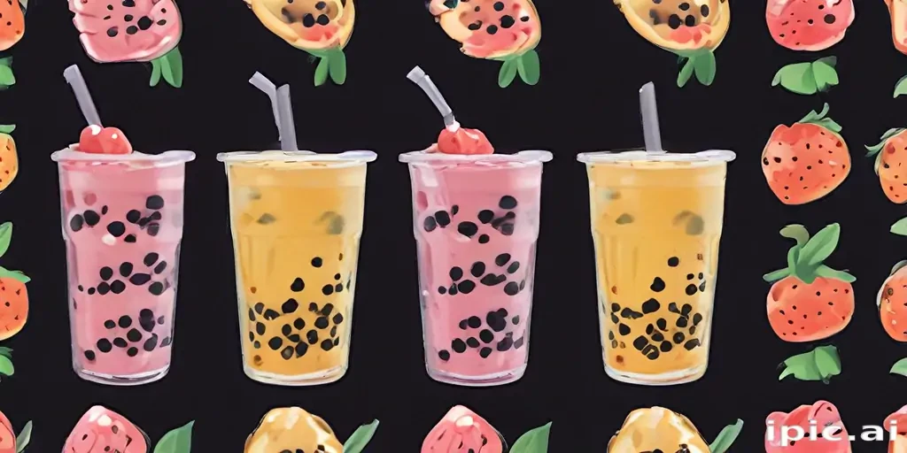 aesthetic boba tea background