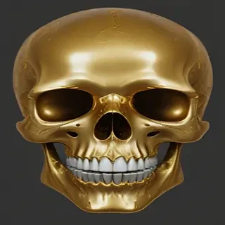 transparent gold skull