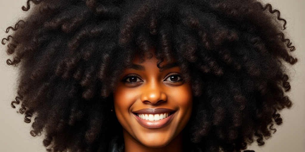 Voluminous afro in natural dark brown, celebrating textured curls and coils with defined edges and a shape-enhancing taper, radiating confidence and beauty