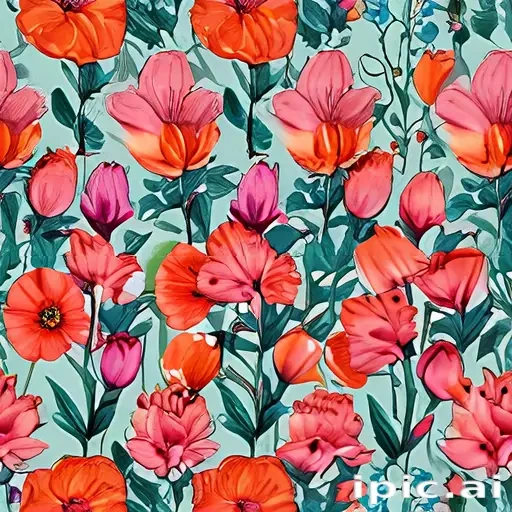 flower drawing with color