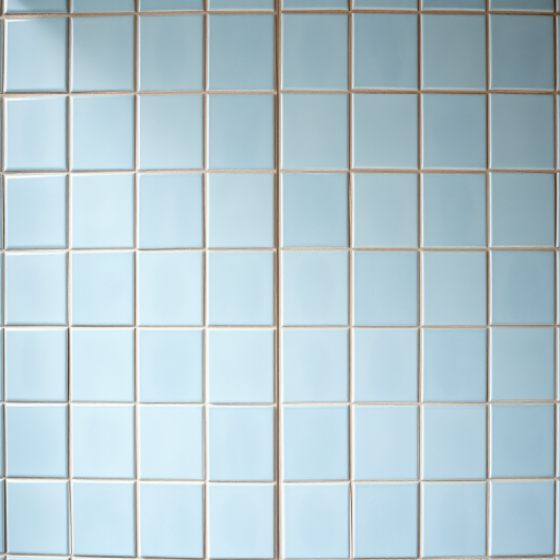 a series of 25 square light blue tiles arranged in a grid, soft lighting to enhance the texture, 50mm lens, f/8 aperture, ISO 200, captured from a frontal view with a slight perspective effect, digital single-lens reflex camera
