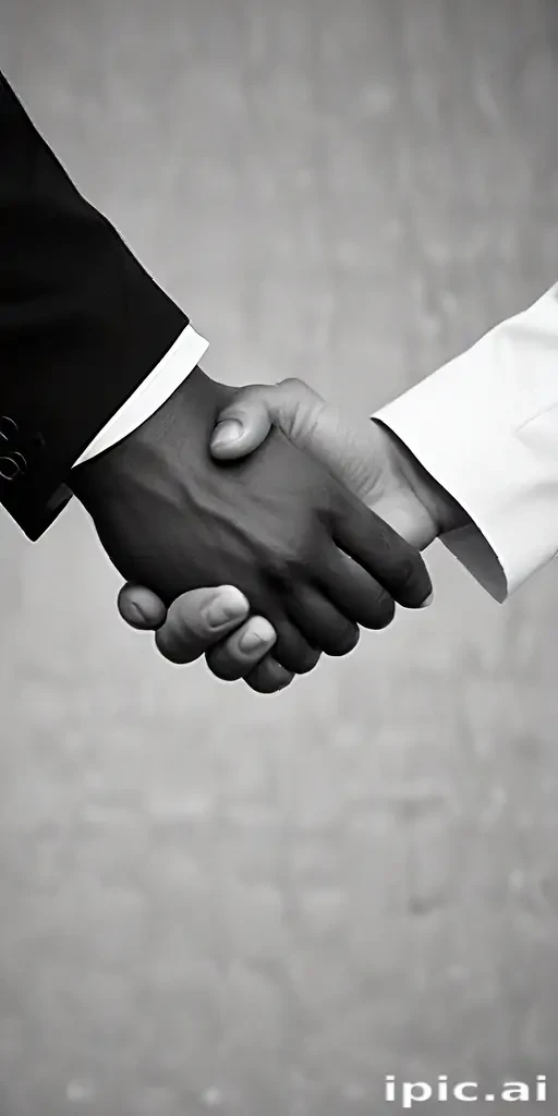 handshake black and white