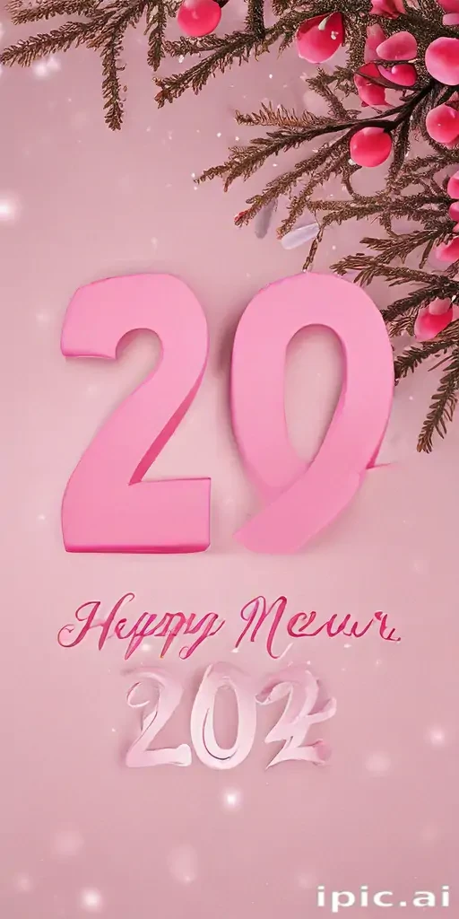 pink happy new year 2024