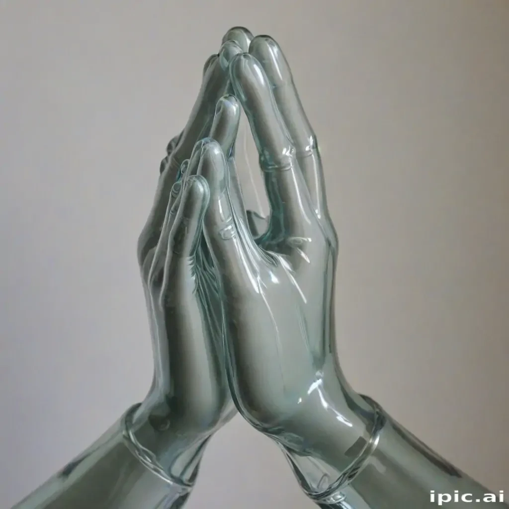 transparent praying hands