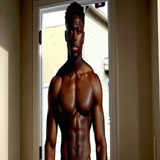 shirtless black male