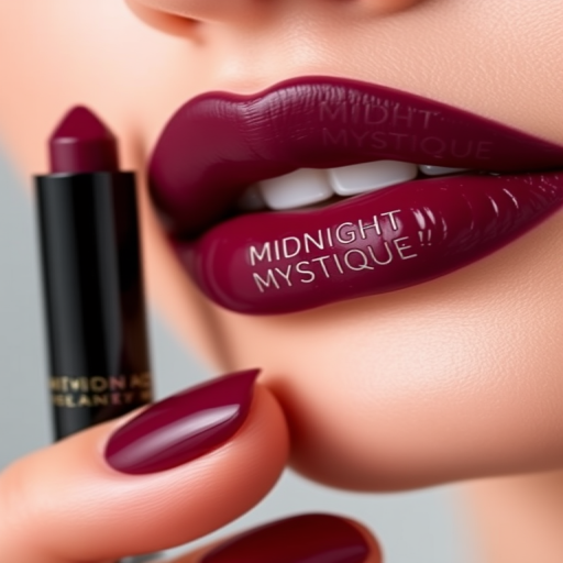 Deep plum lip crayon "Midnight Mystique" providing intense color payoff, a creamy texture, and easy application for a bold statement look