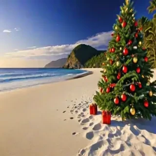 christmas beach wallpaper