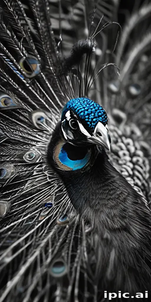 peacock black and white