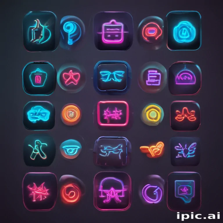 neon app icons