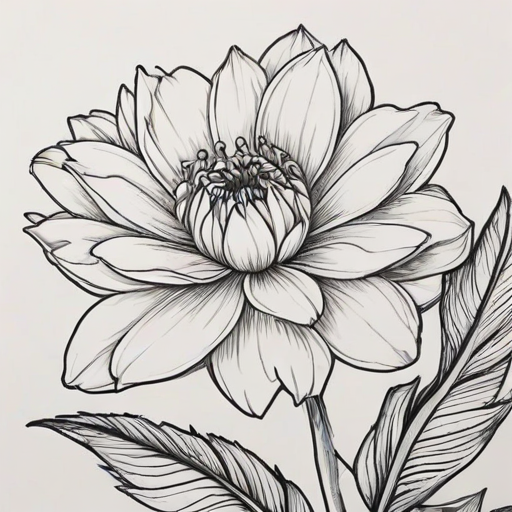 flower drawing for coloring