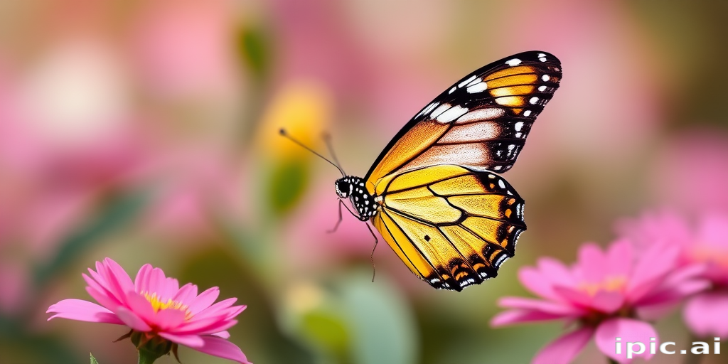 pink background butterfly