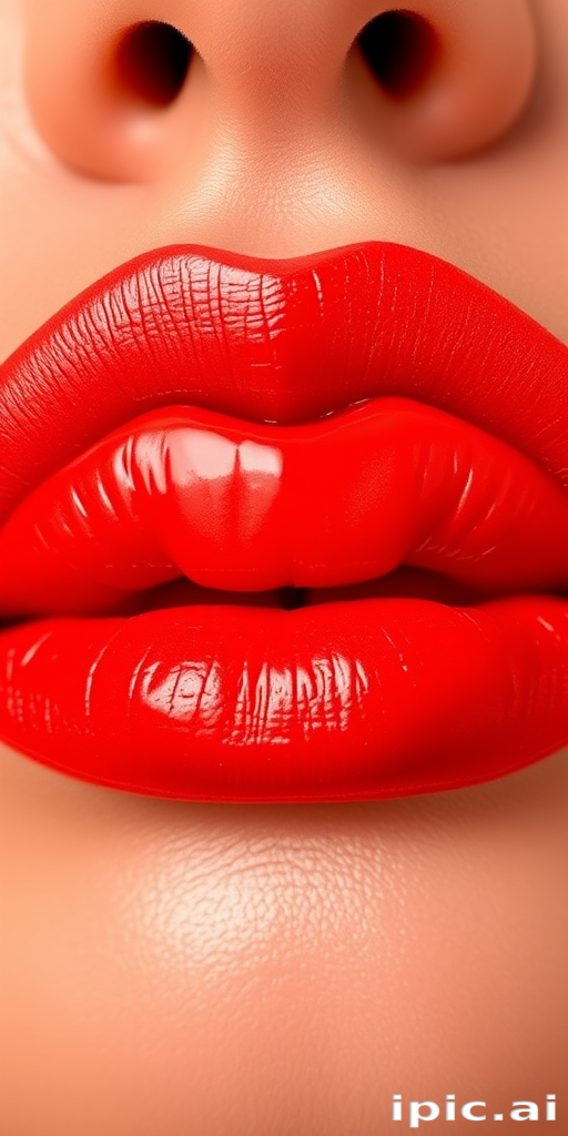 Vibrant "Sunset Serenade" lip color features a gradient from deep orange to fiery red, creating a mesmerizing ombre effect that captivates with its warm, sun-kissed glow and glossy finish