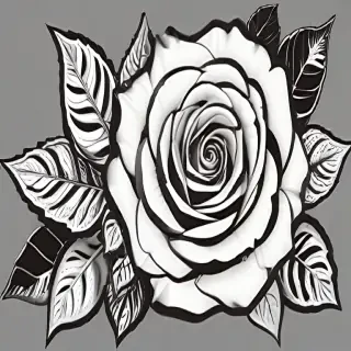 roses clipart black and white