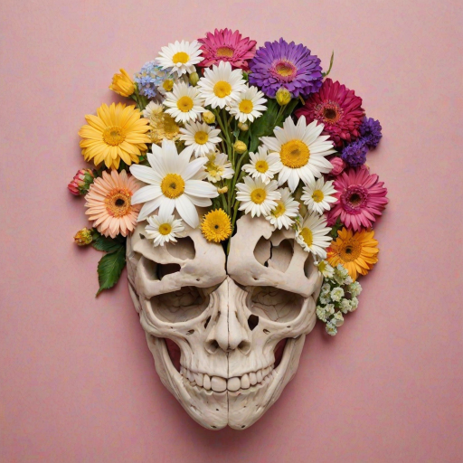 half brain half flowers