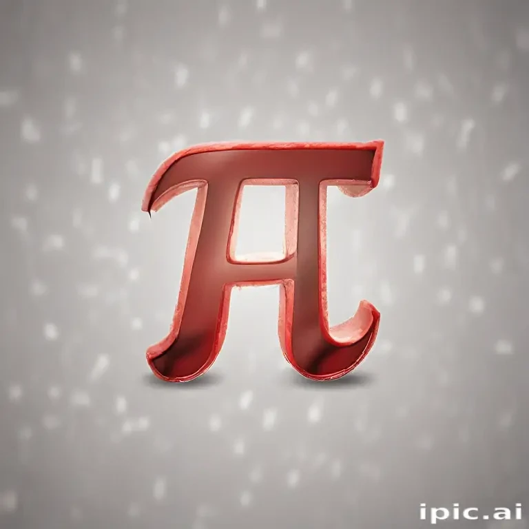 Elegant Representation of Pi Symbol with a Stylish Red Design
