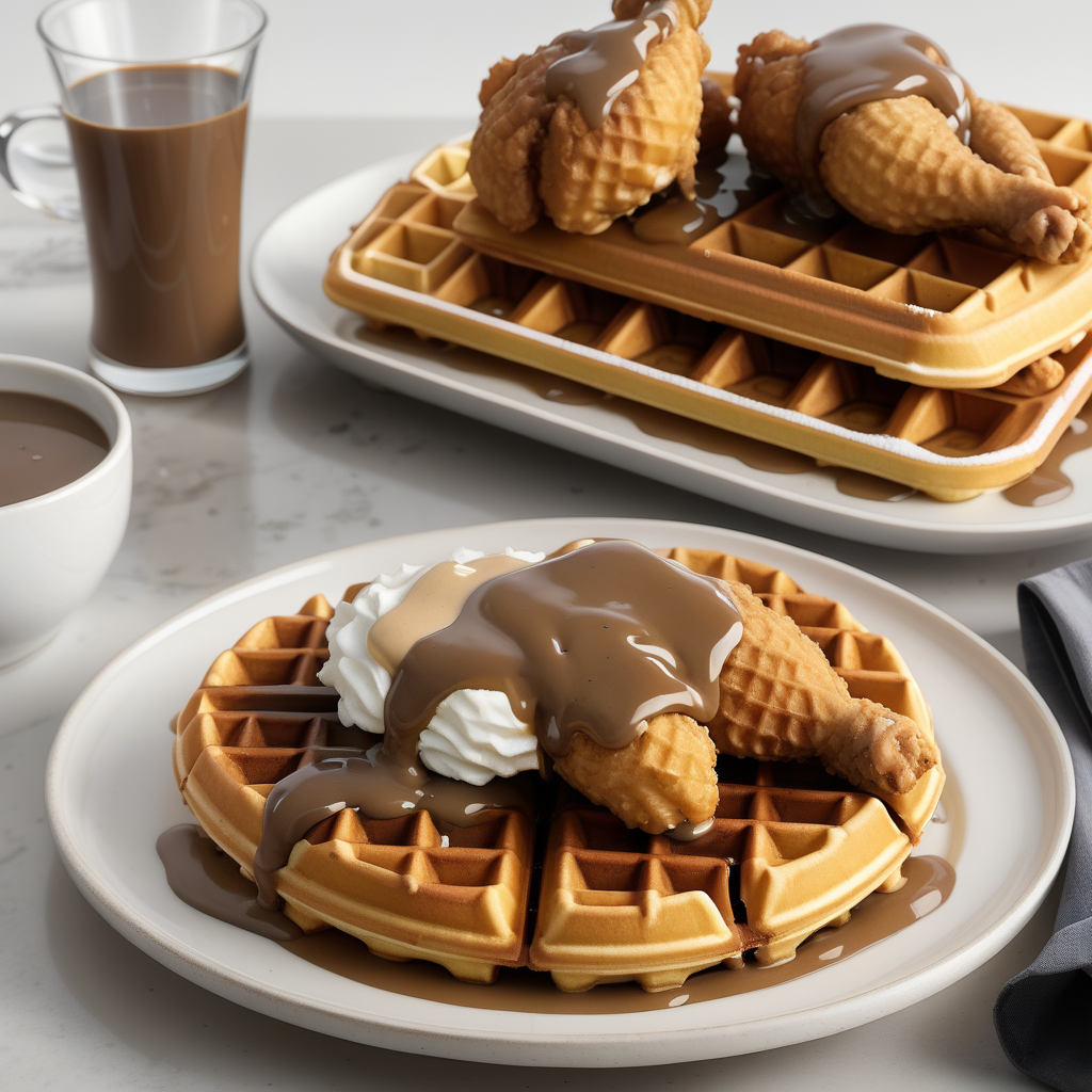 chicken and waffles with gravy