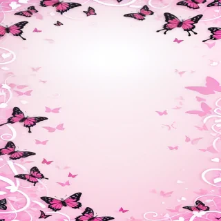 pink background with butterflies