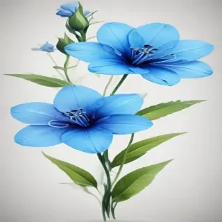 transparent blue flowers