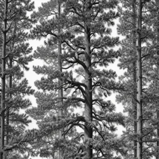 black and white pine tree clip art