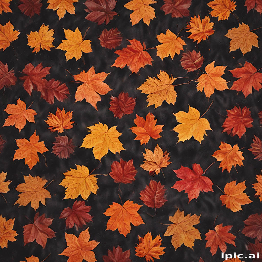 A Vibrant Collection of Autumn Leaves Spread Across a Dark Background.