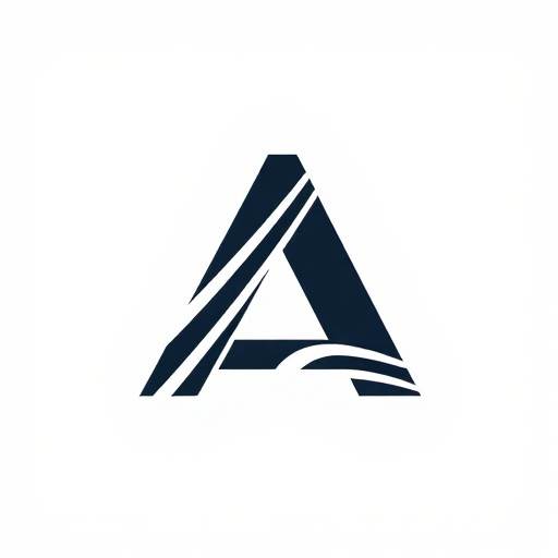 Create a high-resolution vector graphic of a sleek, modern logo featuring a stylized letter 'A' with dynamic lines, captured with a DSLR camera at f/8 aperture, ISO 100, 50mm lens, front view, in natural light for enhanced clarity and detail.