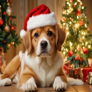 christmas dog wallpaper cute