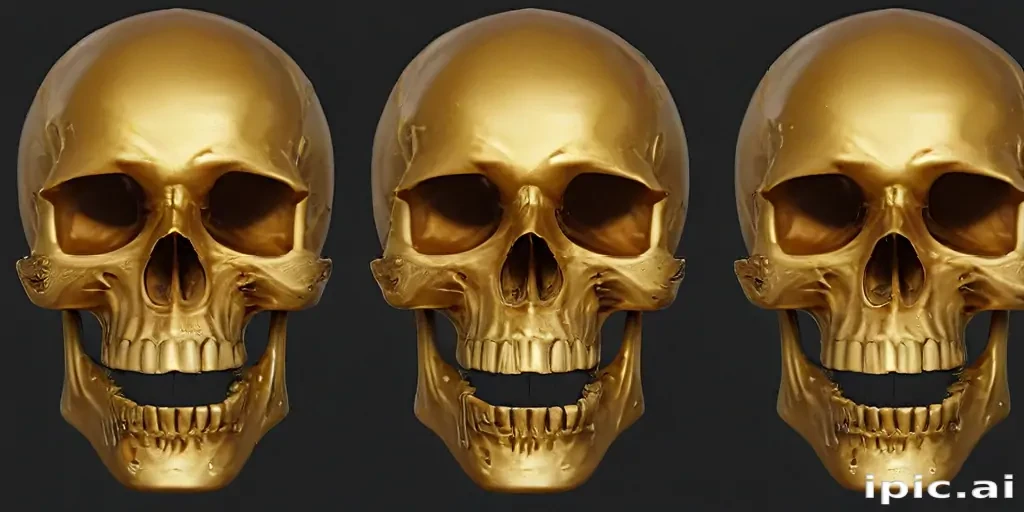transparent gold skull