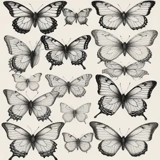 butterflies sketches