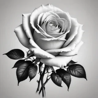 roses clipart black and white