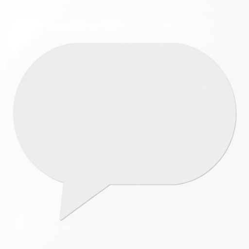 Generate a high-resolution illustration of a blank speech bubble against a transparent background, using a Canon EOS R5 camera with an 85mm f/1.2 lens, aperture set to f/2.8, ISO 100, and a soft studio lighting setup for even illumination.