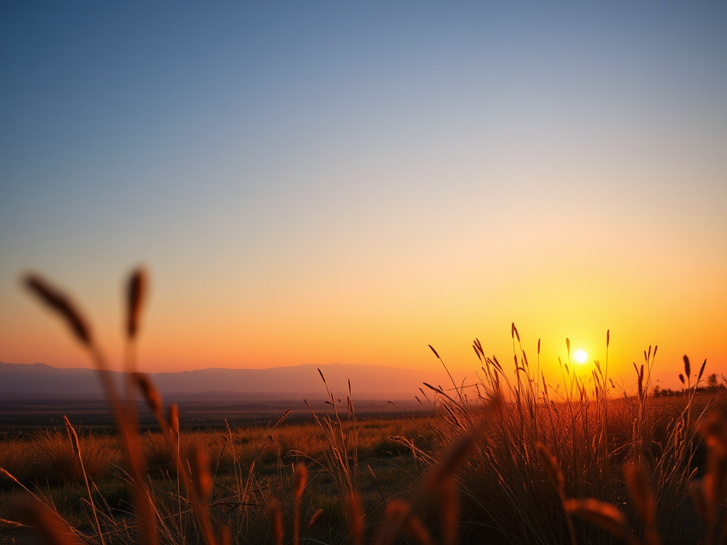 Create a high-resolution image of a serene landscape during sunrise, using a Canon EOS R5 with a 24-70mm f/2.8 lens, aperture set to f/8, ISO 100, shutter speed 1/125 sec, captured from a low angle perspective to emphasize foreground elements and incorporate a wide dynamic range for enhanced colors.