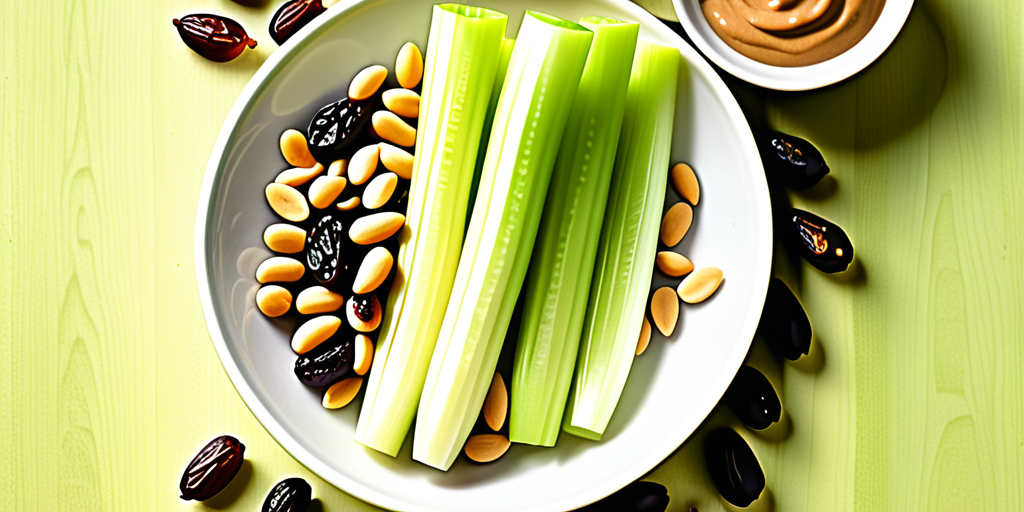 celery with peanut butter and raisins