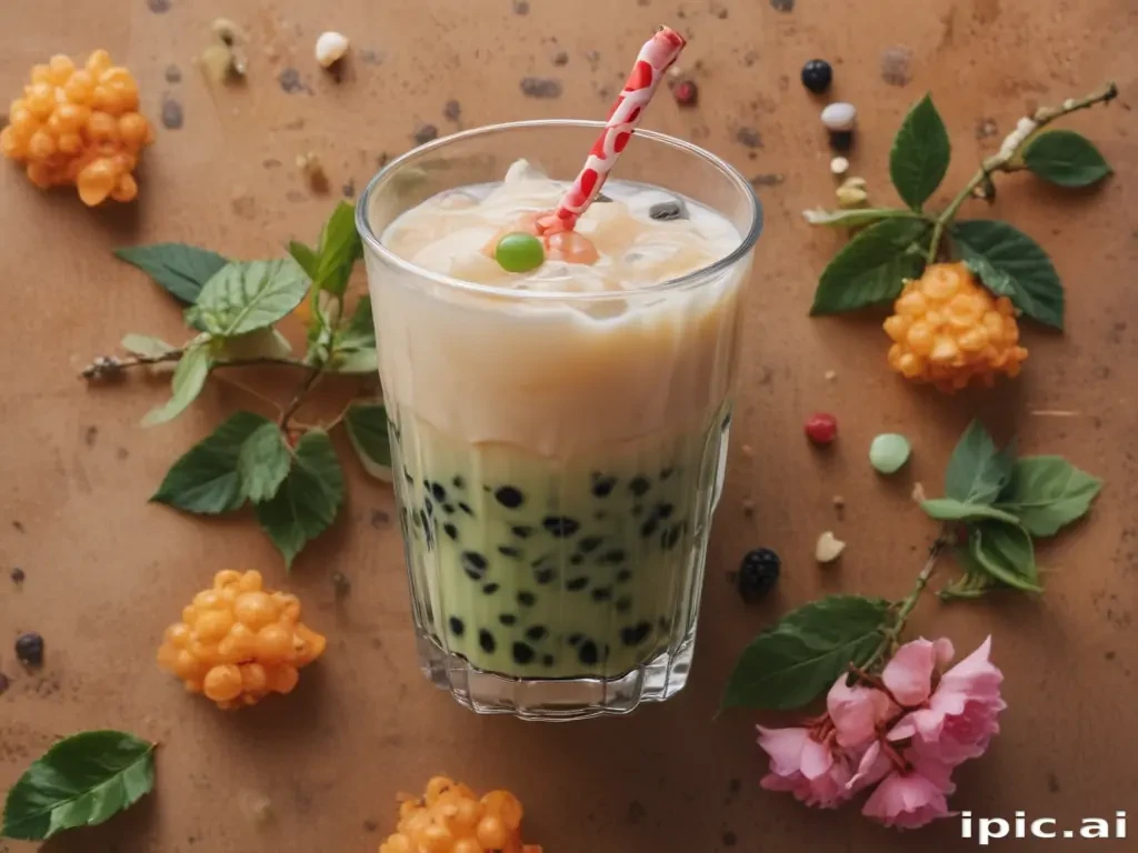 aesthetic boba tea background