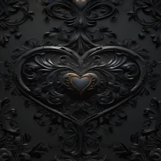 black wallpaper heart