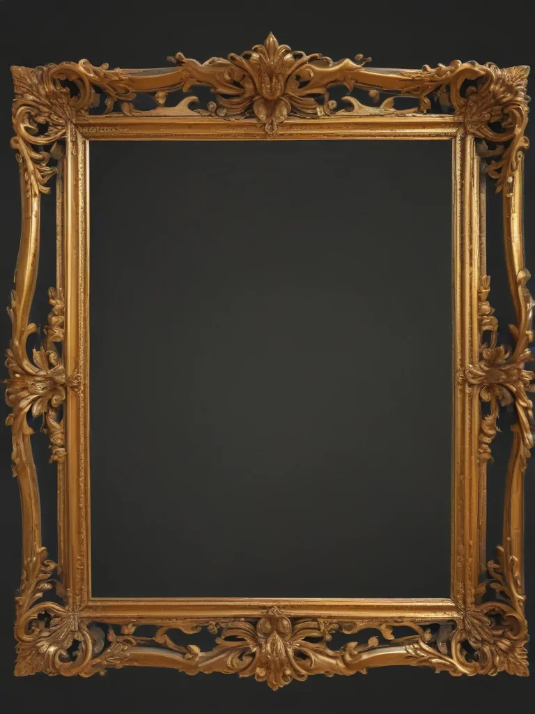 rectangle golden frame png