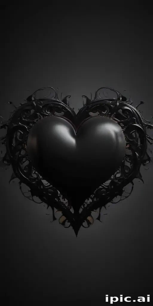 aesthetic black heart wallpaper