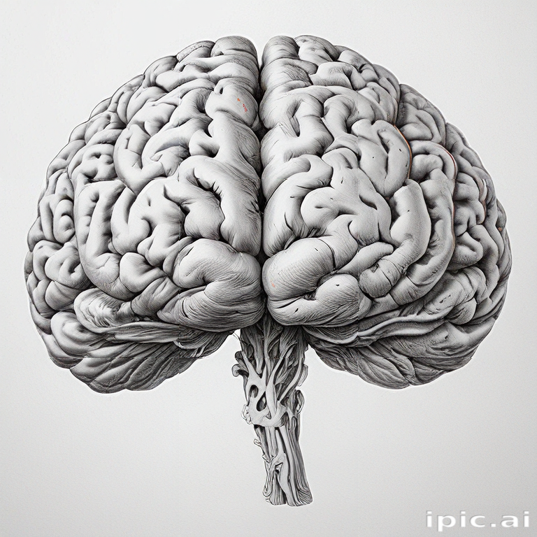 Intricate Illustration of a Human Brain Showcasing Complex Neural ...
