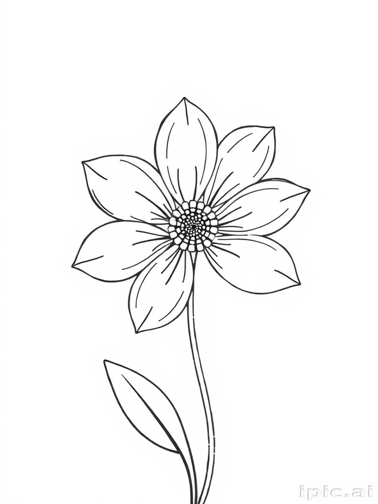 simple flower line art