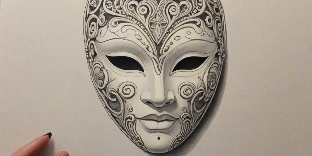 drawing of a mask