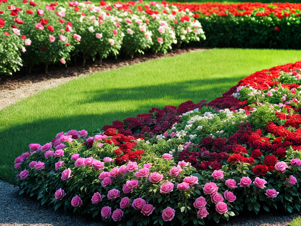 flower bed with roses