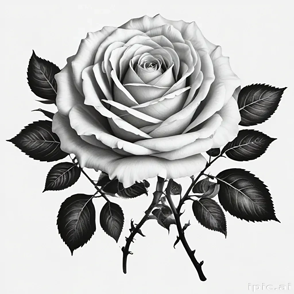 rose clip art black and white