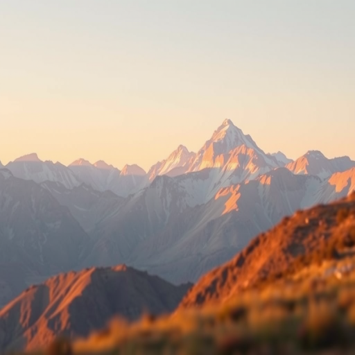 Create a low-poly landscape with orange and white geometric mountains, use a Canon EOS R5, 35mm lens, aperture f/8, ISO 100, with a shallow depth of field to create a dreamy effect, shot at eye level during golden hour for warm lighting.