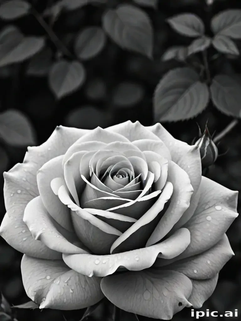 black and white rose background