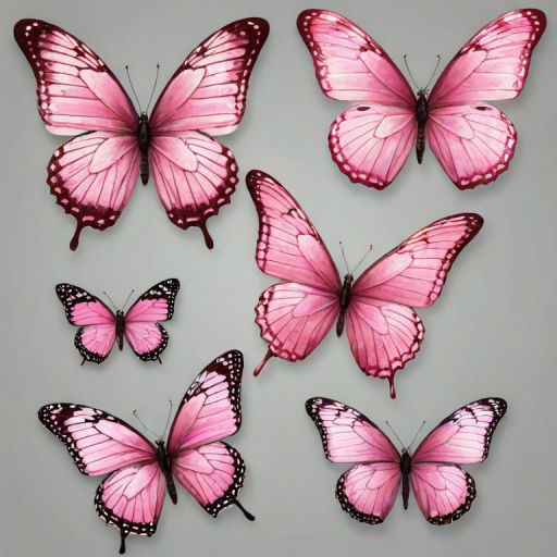 pink butterflies png