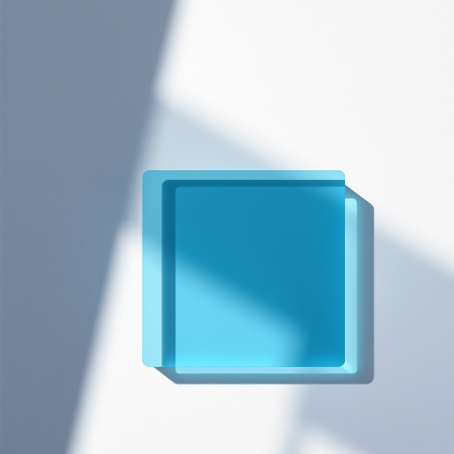Create a high-resolution image of a translucent light blue square overlapping a soft gray shadow, captured with a DSLR camera at f/2.8 aperture, ISO 100, 50mm lens, with a shallow depth of field, natural light, from a top-down view.
