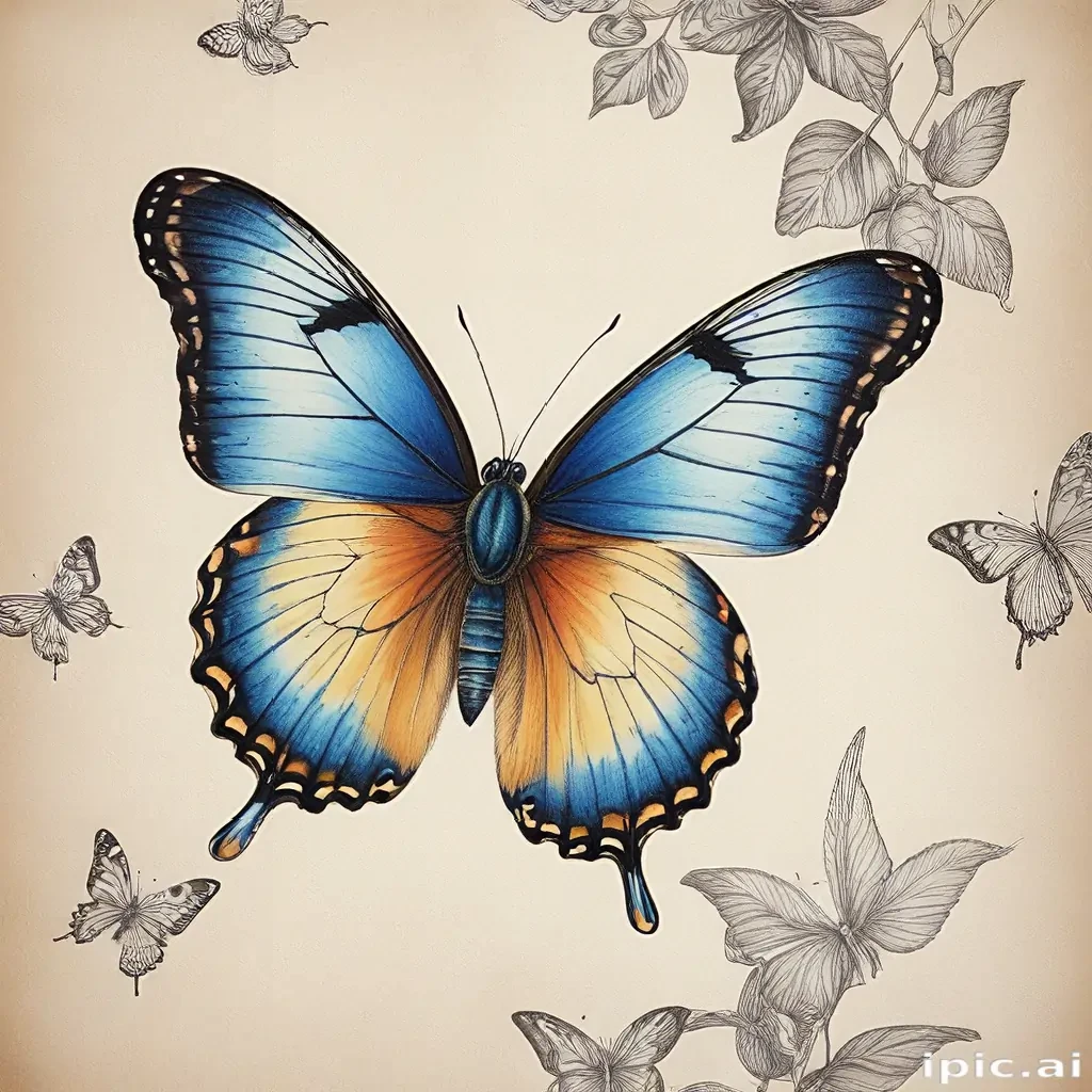 pictures of drawings of butterflies